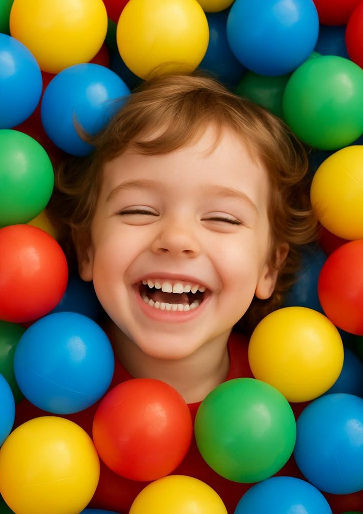 Tu fuente de diversión en parques de bolas Niño divirtiéndose en parque de bolas